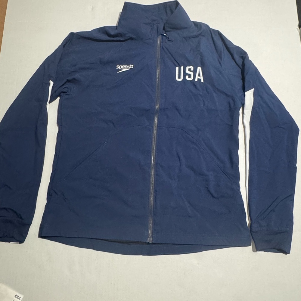 Speedo Team USA Unisex Blue & White Full‎ Zip Jacket, Medium #1022